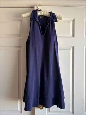 Lilly Pulitzer Navy Luxletic Sleeveless V-Neck Dress with Collar